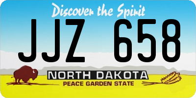 ND license plate JJZ658