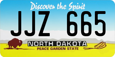 ND license plate JJZ665