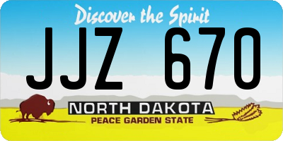 ND license plate JJZ670