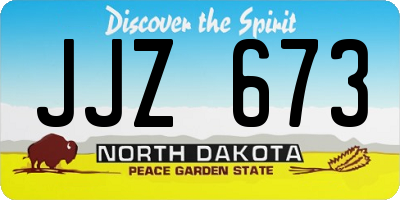 ND license plate JJZ673