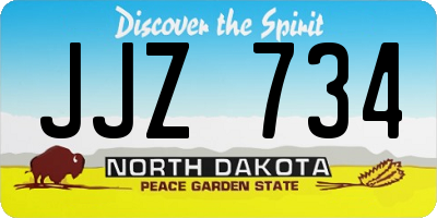 ND license plate JJZ734