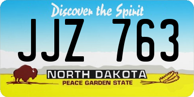 ND license plate JJZ763