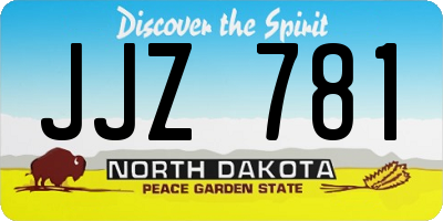 ND license plate JJZ781