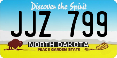 ND license plate JJZ799