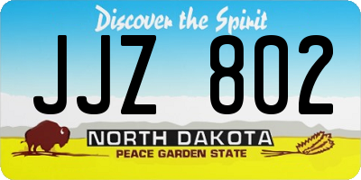 ND license plate JJZ802