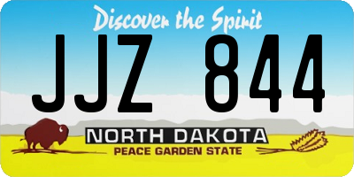 ND license plate JJZ844