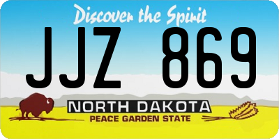 ND license plate JJZ869