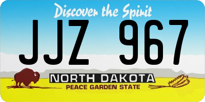 ND license plate JJZ967