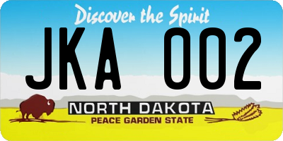 ND license plate JKA002