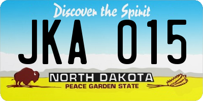 ND license plate JKA015