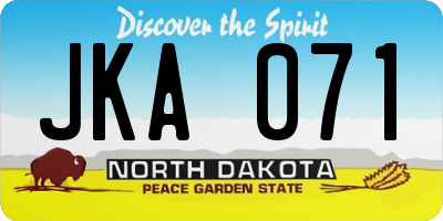 ND license plate JKA071