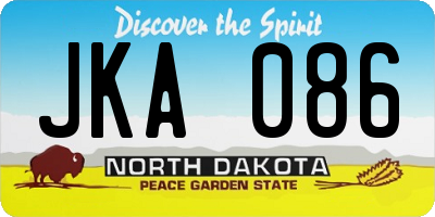 ND license plate JKA086