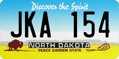 ND license plate JKA154