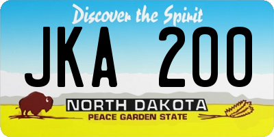 ND license plate JKA200