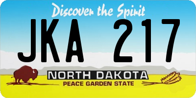 ND license plate JKA217