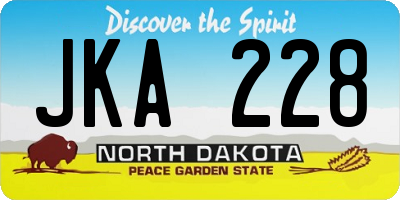 ND license plate JKA228