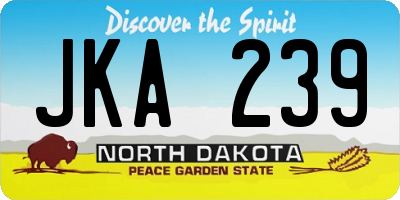 ND license plate JKA239