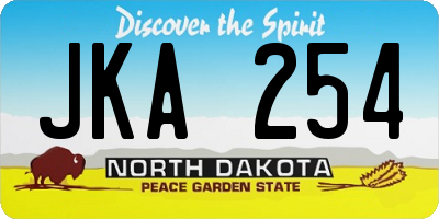 ND license plate JKA254