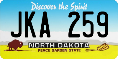 ND license plate JKA259