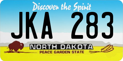 ND license plate JKA283