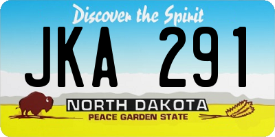 ND license plate JKA291