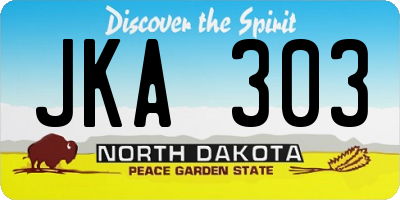 ND license plate JKA303