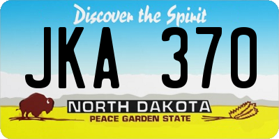 ND license plate JKA370