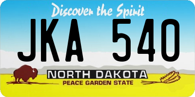 ND license plate JKA540