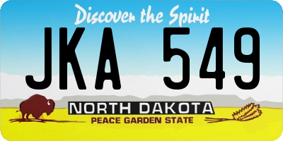ND license plate JKA549