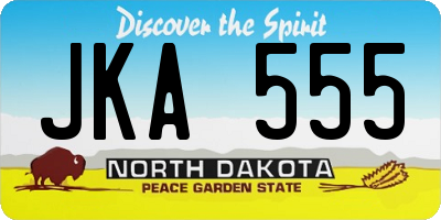 ND license plate JKA555