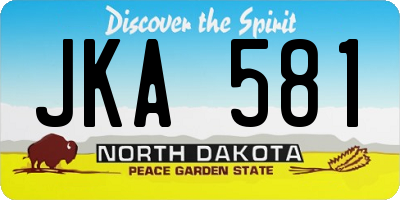 ND license plate JKA581