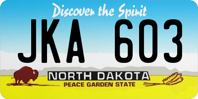 ND license plate JKA603
