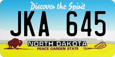 ND license plate JKA645