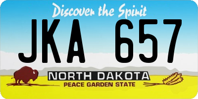 ND license plate JKA657