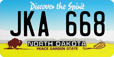 ND license plate JKA668