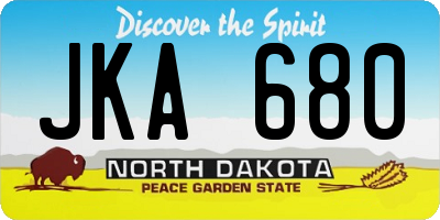 ND license plate JKA680