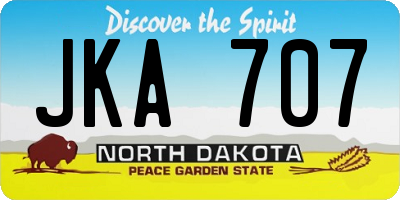 ND license plate JKA707