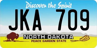 ND license plate JKA709