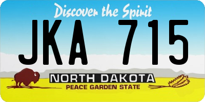 ND license plate JKA715