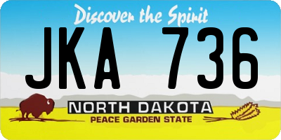 ND license plate JKA736