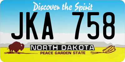 ND license plate JKA758