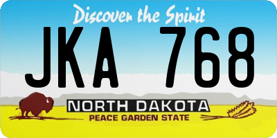 ND license plate JKA768