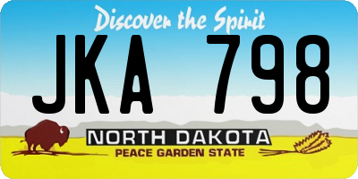 ND license plate JKA798