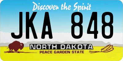 ND license plate JKA848
