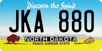 ND license plate JKA880