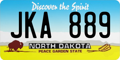 ND license plate JKA889