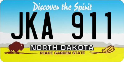 ND license plate JKA911