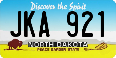 ND license plate JKA921