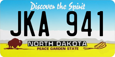 ND license plate JKA941