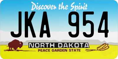 ND license plate JKA954